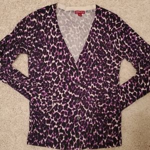 Purple leopard cardigan